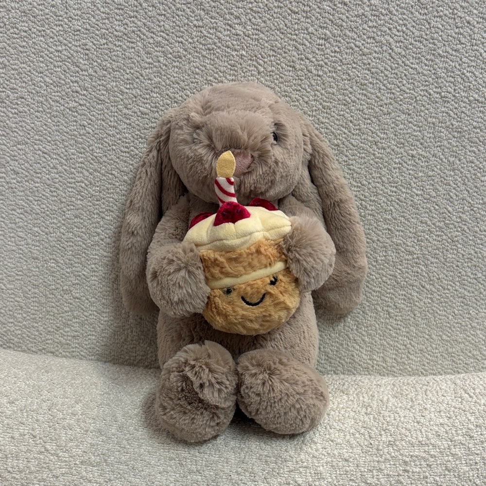 Jellycat Plush Bunny with Cupcake Toy